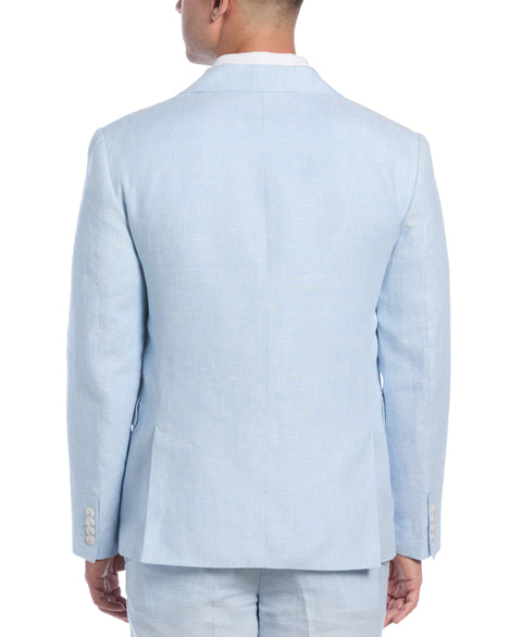 Double Breasted Delave Linen Sports Coat (Dream Blue) 