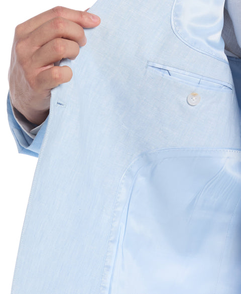 Double Breasted Delave Linen Sports Coat (Dream Blue) 