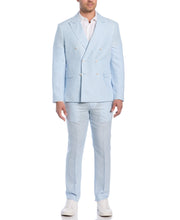 Double Breasted Delave Linen Sports Coat (Dream Blue) 