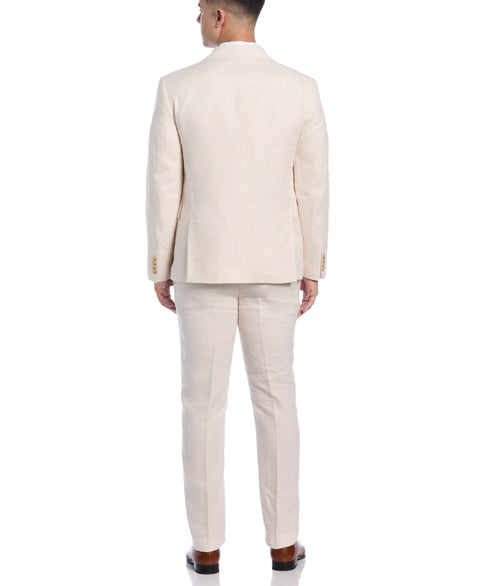 Double Breasted Delave Linen Sports Coat (Whitecap Gray) 