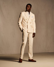 Double Breasted Delave Linen Whitecap Grey Suit-Suit Set-Cubavera Collection