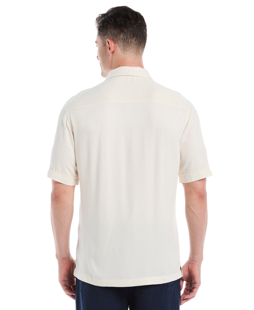 Embroidered Camp Collar Shirt (Egret) 