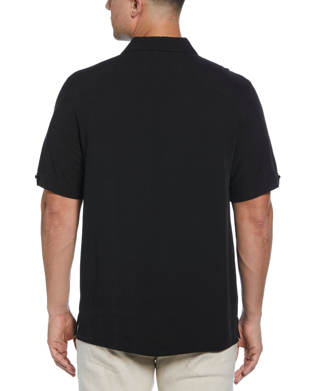 Embroidered Floral Shirt (Jet Black) 