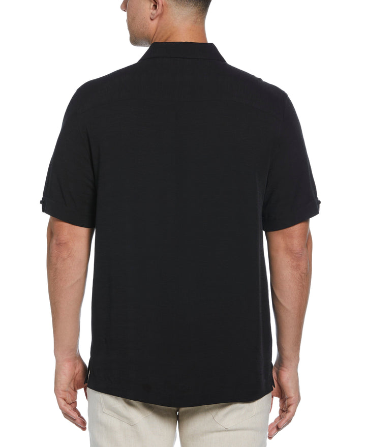 Embroidered Floral Shirt (Jet Black) 