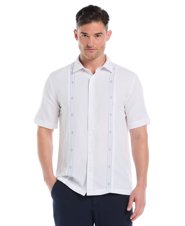 Embroidered Panel Shirt (Brilliant White) 