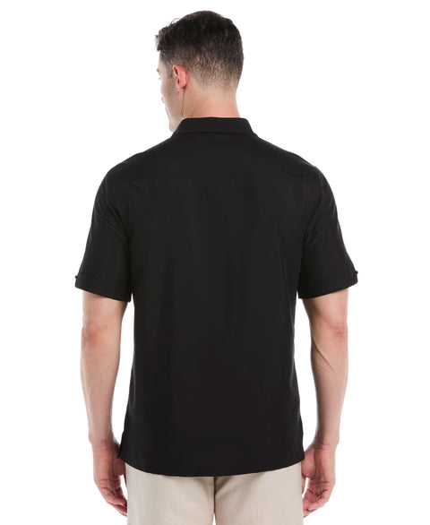Embroidered Panel Shirt (Jet Black) 