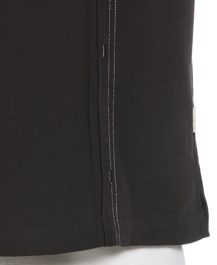 Big & Tall Embroidered Double Tuck Shirt (Jet Black) 