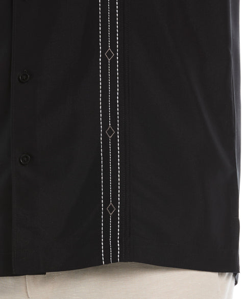 Embroidered Panel Shirt (Jet Black) 