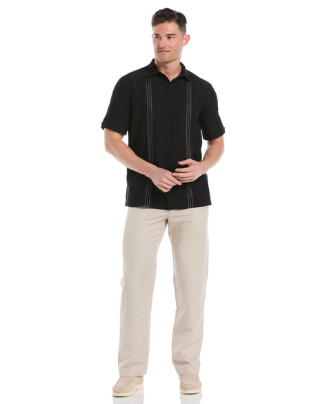 Embroidered Panel Shirt (Jet Black) 