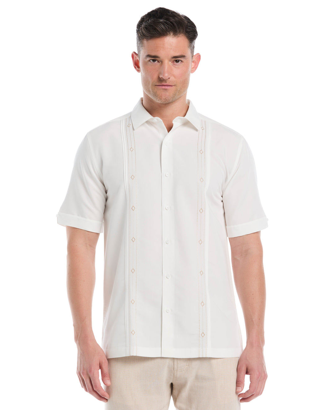 Embroidered Panel Shirt (Egret) 