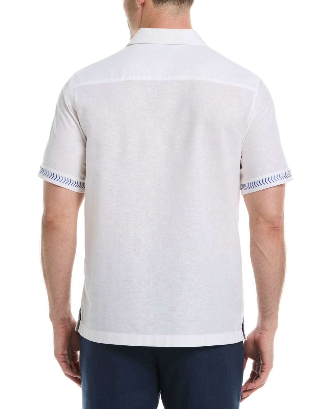 Embroidery Leaf Panel Shirt (Brilliant White) 