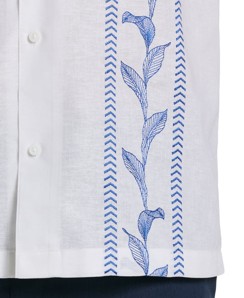 Embroidery Leaf Panel Shirt (Brilliant White) 