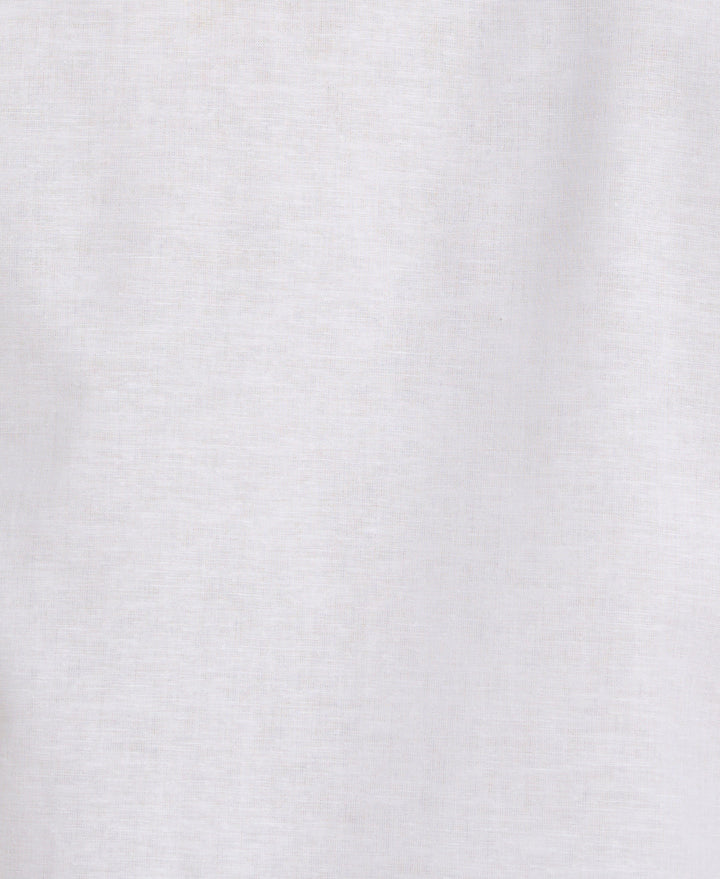 Embroidery Leaf Panel Shirt (Brilliant White) 