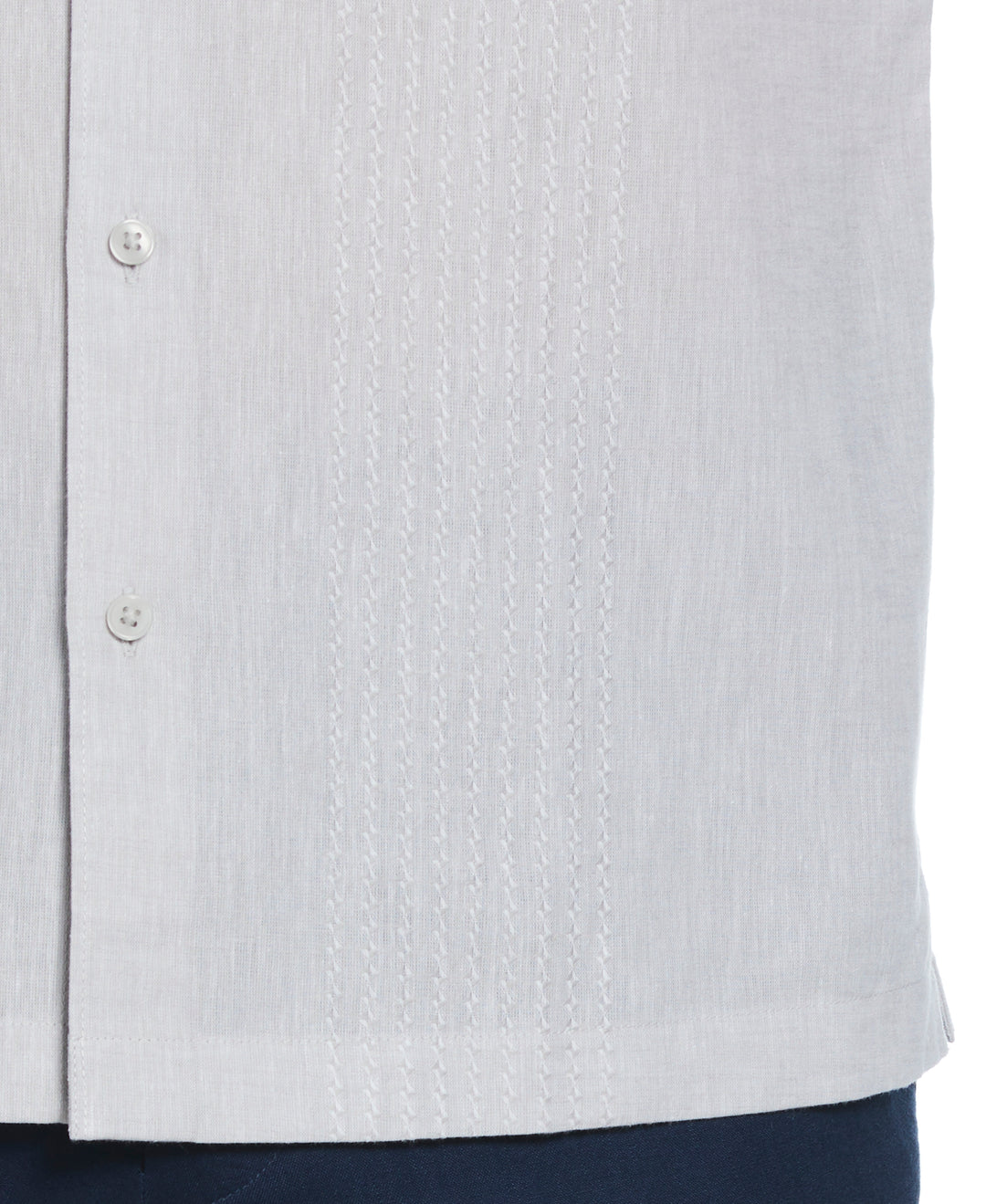 Linen Blend Dobby Panels Shirt (Brilliant White) 