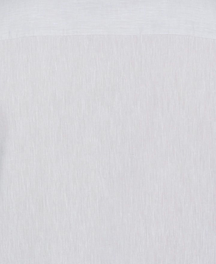 Linen Blend Dobby Panels Shirt (Brilliant White) 