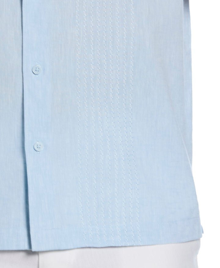Linen Blend Dobby Panels Shirt (Dream Blue) 
