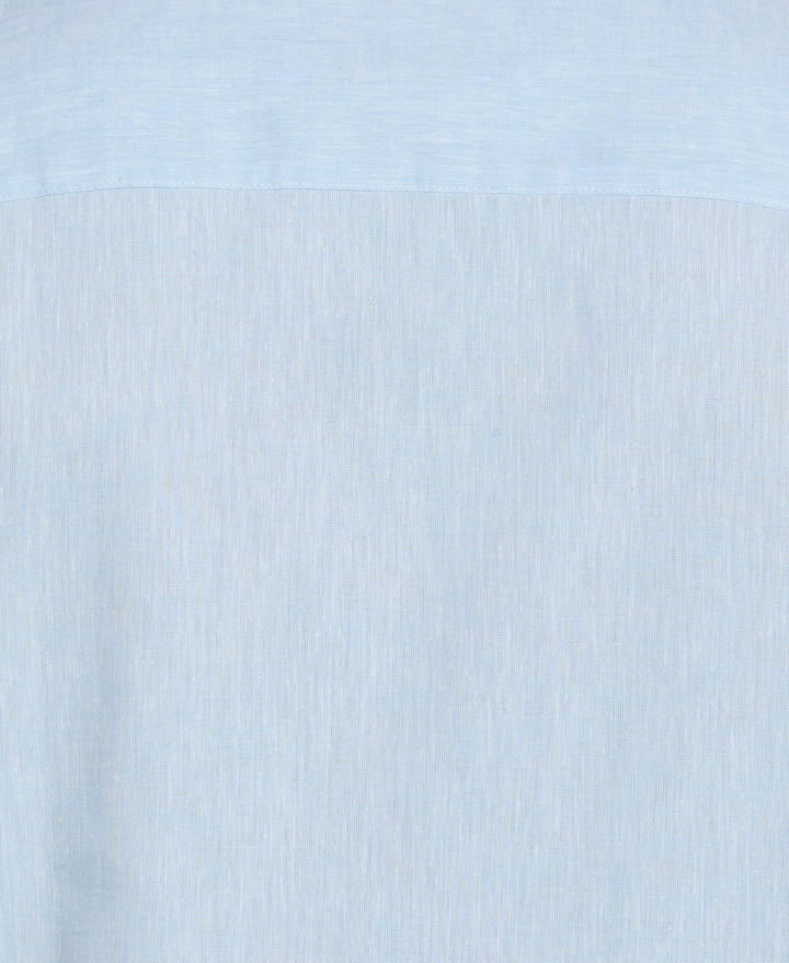 Linen Blend Dobby Panels Shirt (Dream Blue) 