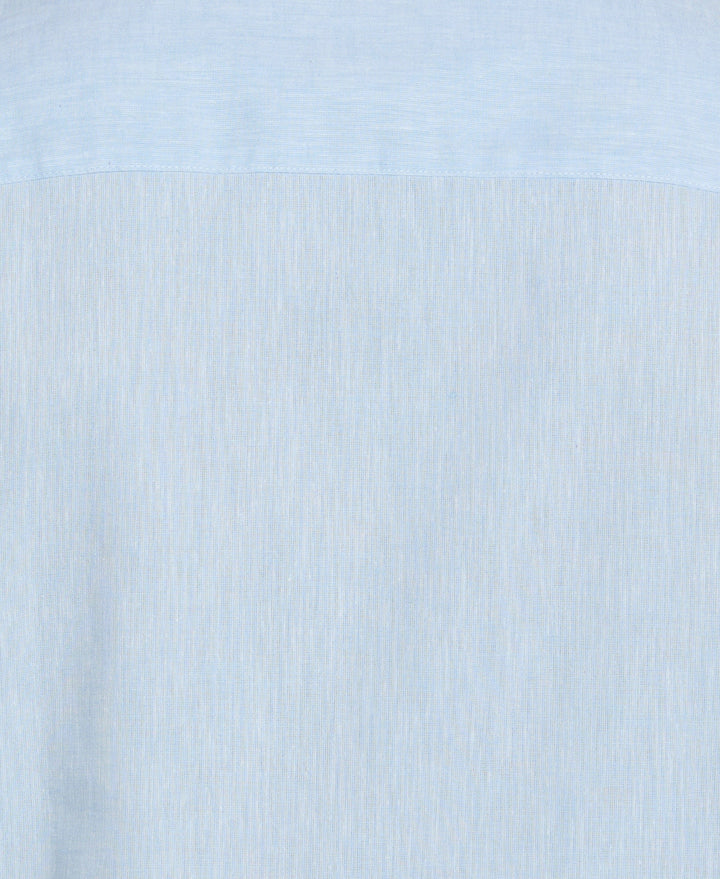 Linen Blend Dobby Panels Shirt (Dream Blue) 
