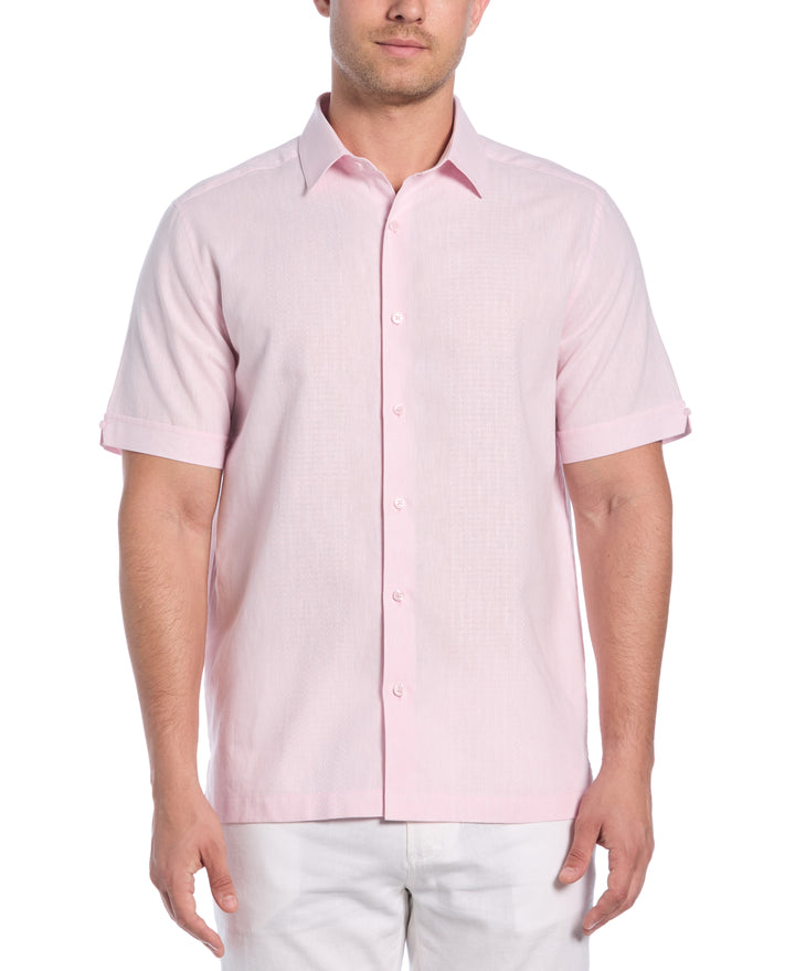 Linen Blend Dobby Panels Shirt (Rose Shadow) 