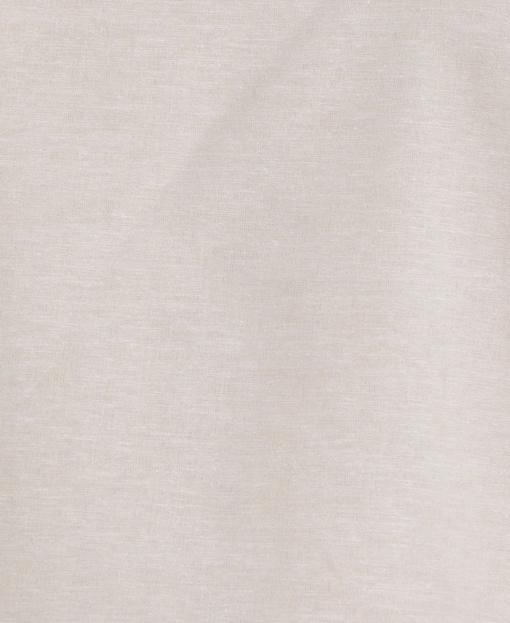 Linen Blend Engineered Y/D Panel Shirt (Egret) 