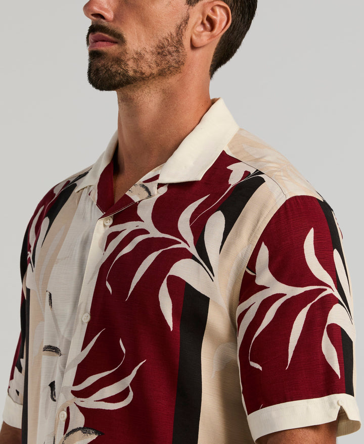 Engineered Stripe Print Shirt (Egret) 
