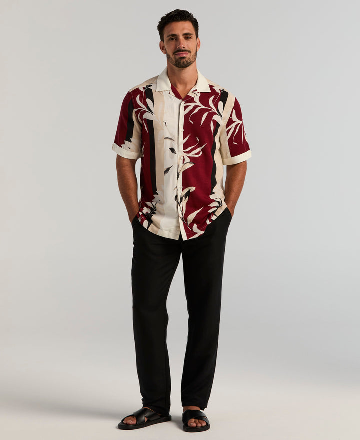 Engineered Stripe Print Shirt (Egret) 