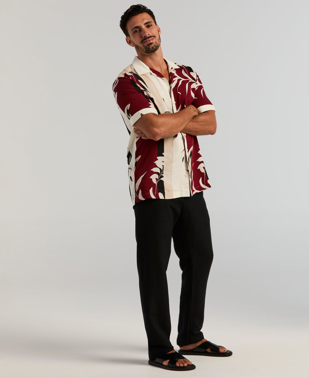 Engineered Stripe Print Shirt (Egret) 