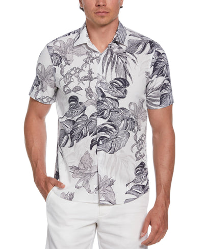 Exploded Botanical Print Shirt (Brilliant White) 
