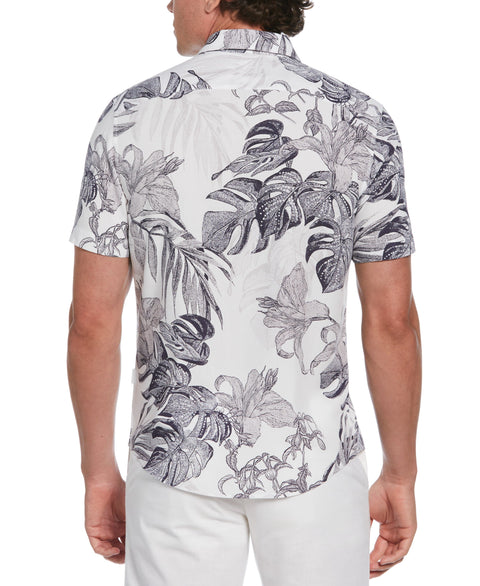Exploded Botanical Print Shirt (Brilliant White) 