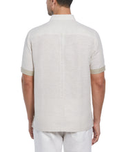 Linen Blend Textured Two Pocket Guayabera Shirt (Silver Lining) 