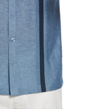 Linen Blend Textured Two Pocket Guayabera Shirt (Dress Blues) 