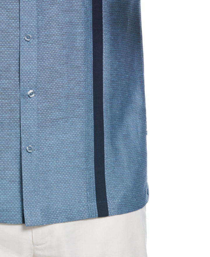 Fashion Double Pocket Guayabera Shirt (Dress Blues) 