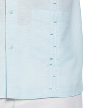 Fashion Four Pocket Linen-Blend Guayabera Shirt (Aquatic) 