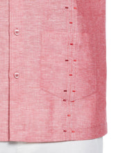 Fashion Four Pocket Linen-Blend Guayabera Shirt (Tango Red) 