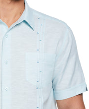 Fashion Four Pocket Linen-Blend Guayabera Shirt (Aquatic) 