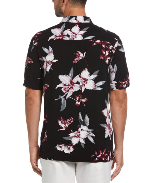 Floral Conversational Print Shirt (Jet Black) 