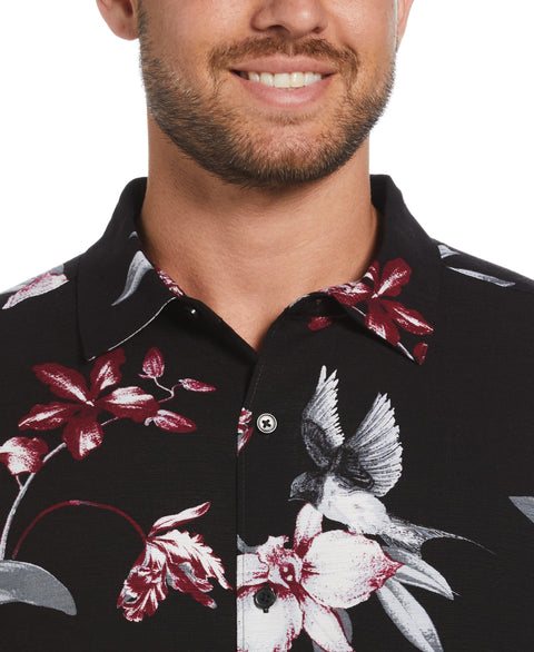 Floral Conversational Print Shirt (Jet Black) 