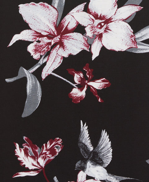 Floral Conversational Print Shirt (Jet Black) 