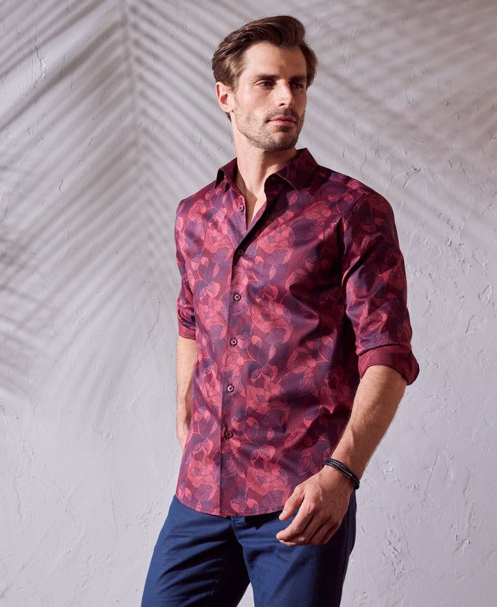 Floral Print Shirt-Casual Shirts-Cubavera
