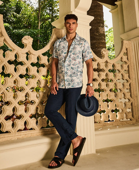Floral Print Shirt-Casual Shirts-Cubavera