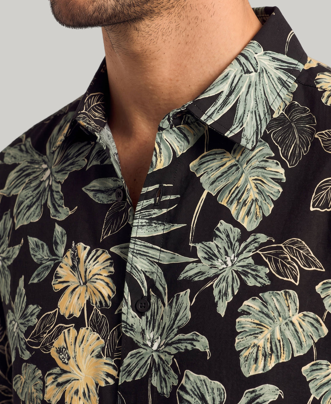 Floral Print Shirt (Iced Coffee) 