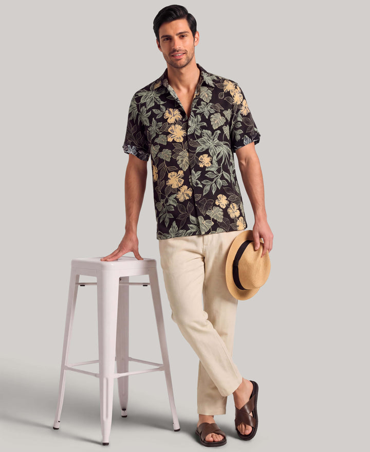 Floral Print Shirt (Iced Coffee) 
