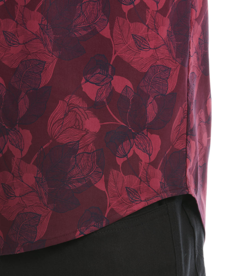 Floral Print Shirt (Tawny Port) 