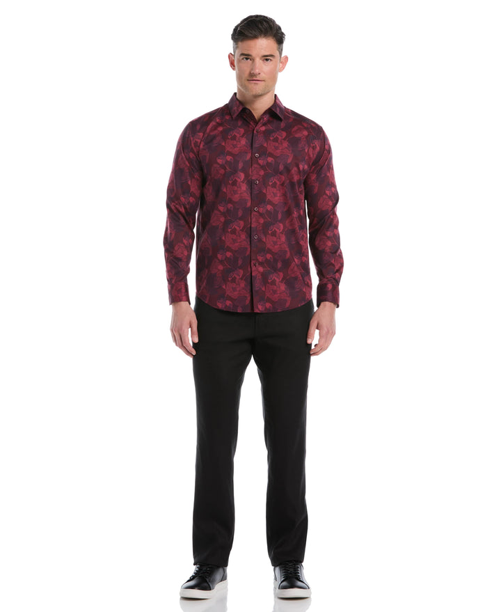 Floral Print Shirt (Tawny Port) 