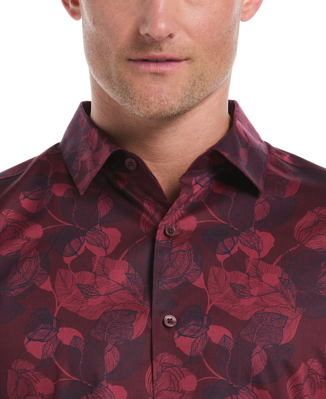 Floral Print Shirt (Tawny Port) 