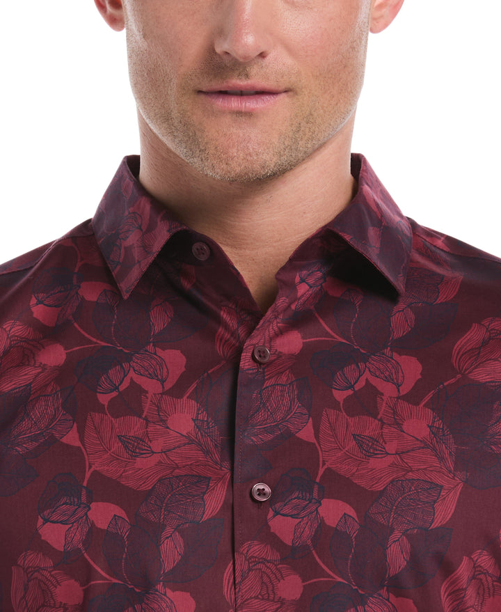 Floral Print Shirt (Tawny Port) 