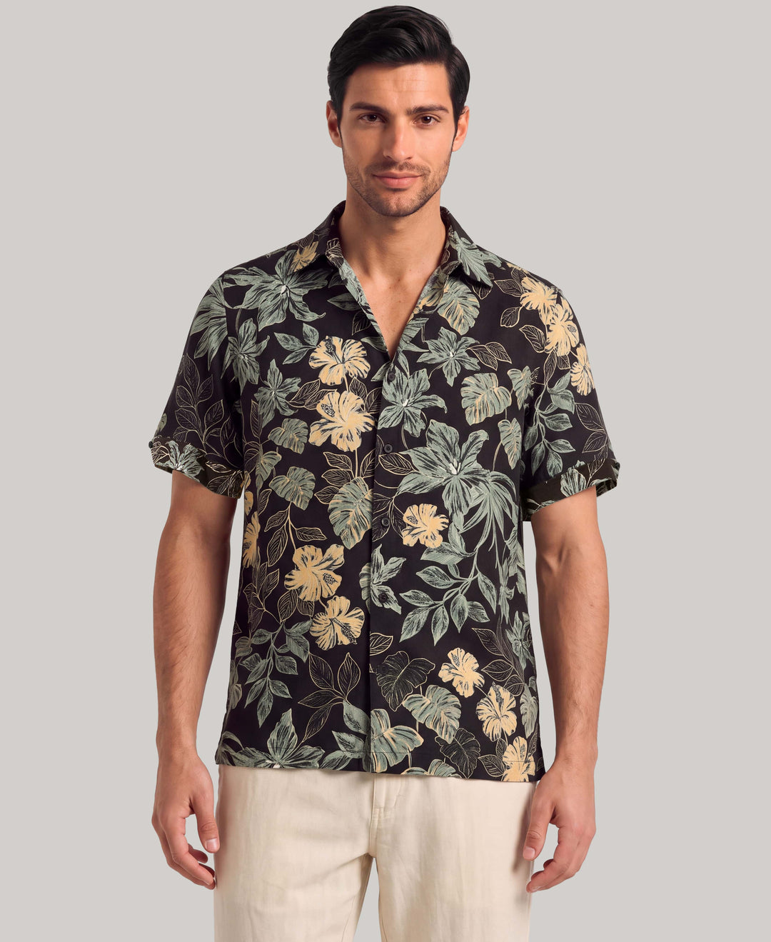 Floral Print Shirt (Iced Coffee) 