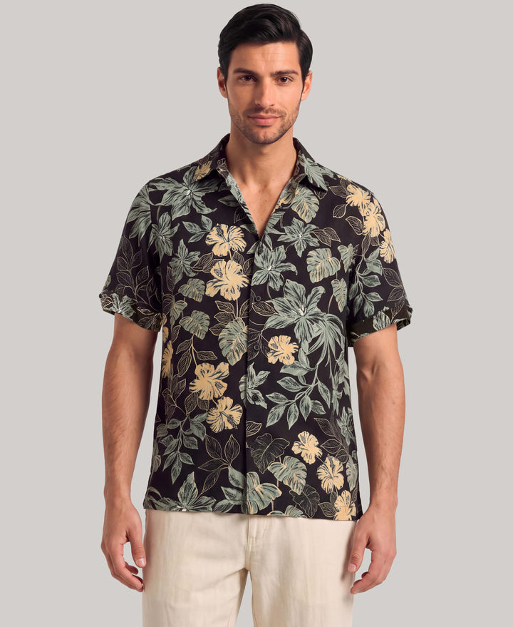 Floral Print Shirt (Iced Coffee) 