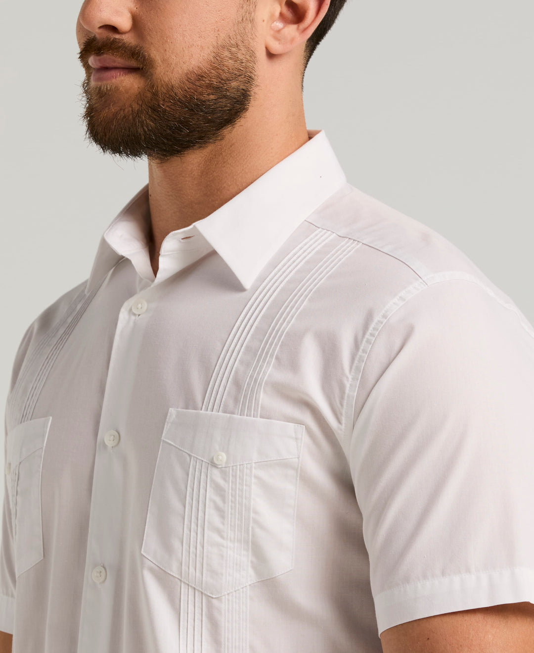 Four Pocket Guayabera Shirt (Brilliant White) 