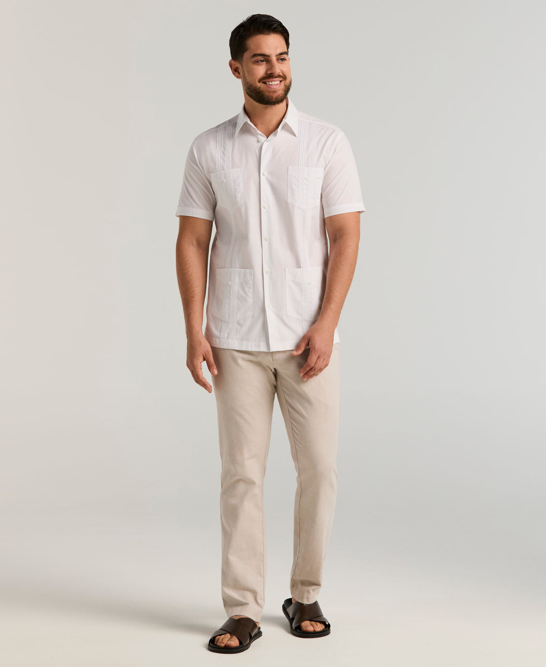Four Pocket Guayabera Shirt (Brilliant White) 